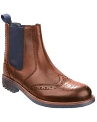 Cotswold - Cirencester Leather Chelsea Brogue Shoes () - Lyst