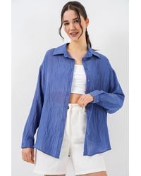 Bigdart - Textured Long Sleeve Button-Up Shirt - Lyst
