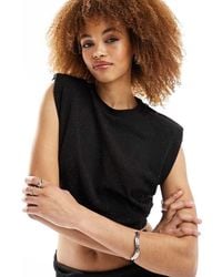AllSaints - Allsaints Alya Mika Diamante Sleeveless Crop Tank Top - Lyst