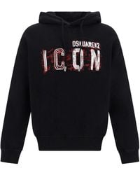 DSquared² - Icon Scribble Logo Cool Fit Hoodie Cotton - Lyst