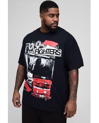BoohooMAN - Plus Foo Fighters License Print Regular Fit T-shirt - Lyst