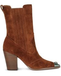 Kurt Geiger - Suede Regent Western Ankle Boots - Lyst
