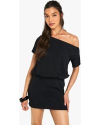 Boohoo - Cotton Off The Shoulder Bodycon T-Shirt Dress - Lyst