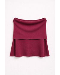 MixRay - Oversized Ribbed Knitwear Blouse With Madonna Collar - Lyst
