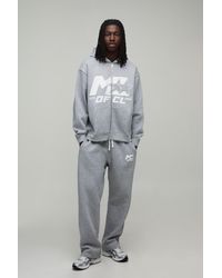 BoohooMAN - Oversized M Star Zip Thru Hoodie & Straight Leg Tracksuit - Lyst