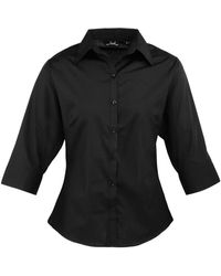 PREMIER - Ladies Poplin 3/4 Sleeve Shirt - Lyst