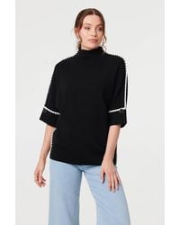 Izabel London - Contrast Trim 3/4 Sleeve Jumper - Lyst