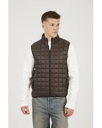 Brave Soul - Dark Lightly Padded Box Quilted Gilet - Lyst