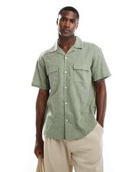 Only & Sons - Revere Collar Linen Shirt With Pocket Detail - Lyst