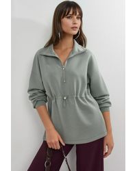 Busem - Zipper Collar Sweatshirt With Adjustable Waist - Lyst
