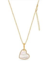 Bibei - Mother-Of-Pearl Heart Necklace With Cubic Zirconia And Plating 925 Sterling Bicll036 - Lyst