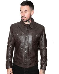 Infinity Leather - Retro Shirt Jeans Jacket-Beijing - Lyst
