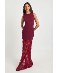 Boohoo - Lace Hem Sleeveless Maxi Dress - Lyst