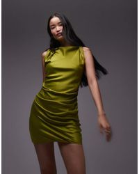 TOPSHOP - Twist Shoulder Slip Mini Dress - Lyst