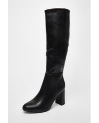 Quiz - Wide Fit Faux Leather Knee High Boots - Lyst