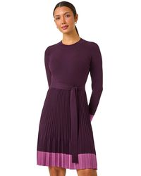 Roman - Contrast Border Knitted Stretch Dress - Lyst