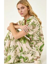 Roman - Floral Tie Waist Shirt Dress - Lyst