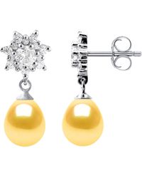 Diadema - Earrings Dangle Freshwater Pearls Jewelry Golden Pears 7-8 Mm 925 - Lyst