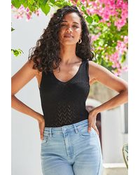 Sosandar - Chevron Knit Pointelle Vest Top - Lyst