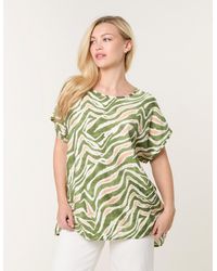 Blue Vanilla - Animal Printed Diamante Detailed Top - Lyst