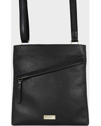 Assots London - 'florence' Black Pebble Grain Leather Crossbody Sling Bag - Lyst