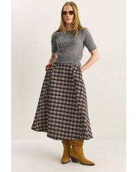 Bianco Lucci - High Waist Midi Skirt - Lyst