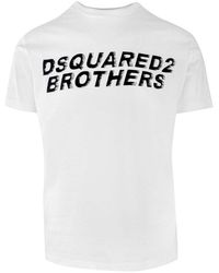 DSquared² - Brothers Fading Logo T-Shirt Cotton - Lyst