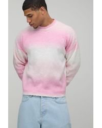 BoohooMAN - Relaxed Boxy Brushed Ombre Knitted Jumper - Lyst