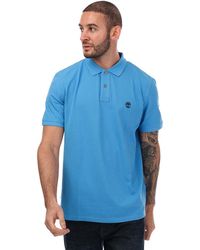 Timberland - Piqué Poloshirt Met Korte Mouw In Blauw - Lyst