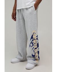 BoohooMAN - Wide Leg Gothic Print Jogger - Lyst