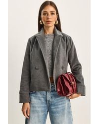 Bianco Lucci - Plush Button-Up Coat With Pockets - Lyst