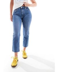 Topshop Hourglass - Mid Rise Straight Cropped Jean With Raw Hems - Lyst