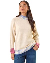 Roman - Petite Contrast Detail Knit Jumper - Lyst