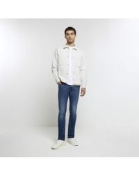 River Island - Skinny Jeans Fit Faded Denim Cotton - Lyst