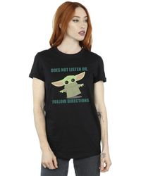 Star Wars - Ladies The Mandalorian Grogu Does Not Listen Cotton Boyfriend T-Shirt - Lyst