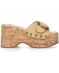 Steve Madden - Pedestal Raffia Sandals Fabric - Lyst