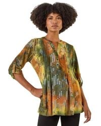 Roman - Textured Burnout Print Top - Lyst