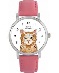 Toff London - Tlws-33725 Ladies Ginger Tabby Cat Watch - Lyst