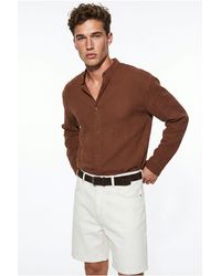 Bianco Lucci - Oversized Mandarin Collar Shirt - Lyst