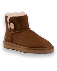 Aus Wooli - Australia Short Sheepskin Cabarita Button Boot - Lyst