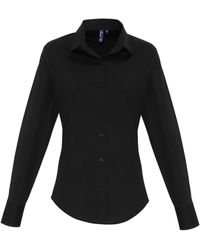 PREMIER - Ladies Stretch Fit Poplin Long Sleeve Blouse - Lyst
