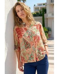 Roman - Paisley Print V-Neck Blouse - Lyst