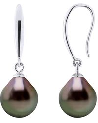 Ateliers Saint Germain - Earrings Of 925 And Real Cultured Tahiti Pearls Pear 9-10 Mm - Lyst