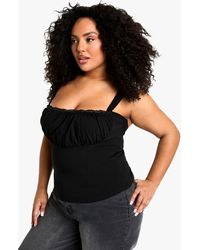 Boohoo - Plus Ruched Strappy Corset - Lyst