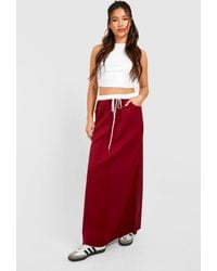 Boohoo - Waistband Detail Maxi Skirt - Lyst