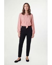 Wallis - Petite Polka Dot Woven Tie Neck Overhead Shirt - Lyst