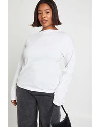 Boohoo - Plus Off The Shoulder Ruched Split Hem Top - Lyst