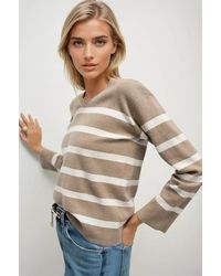 Secret Label - Cotton Rich Striped V Neck Jumper - Lyst