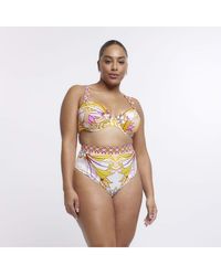 River Island - Balconette Bikini Top Plus Print - Lyst
