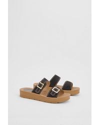 Oasis - Annalysee Faux Suede Open Toe Footbed Sandals - Lyst